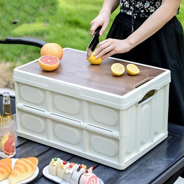 Boîte de rangement de coffre de voiture avec couvercle et poignée