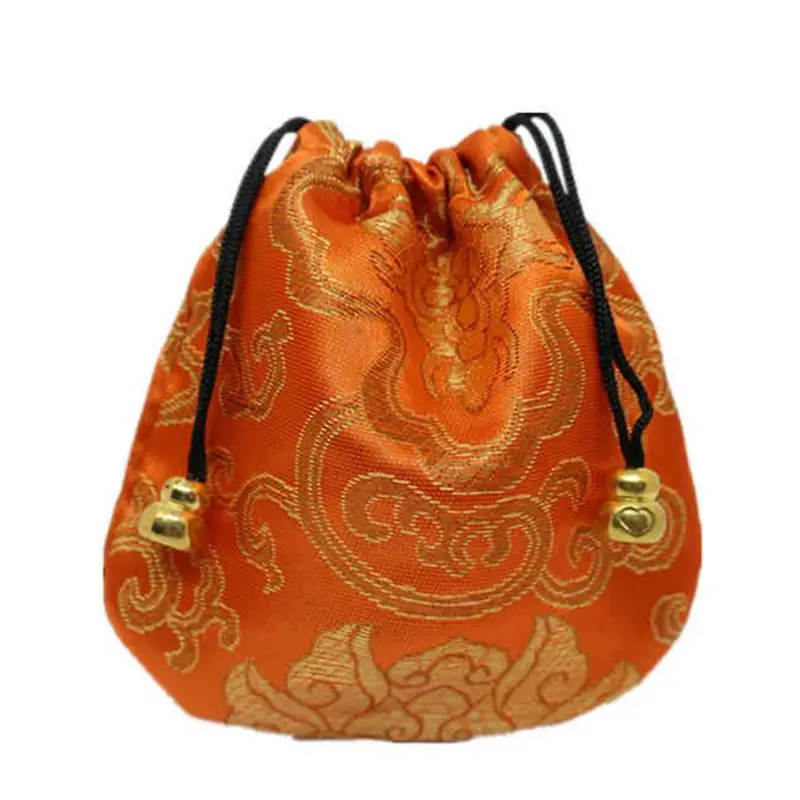 Pinowu 8 stuks Zijden Brokaat Sieraden Tassen met Rits (11,5 x 11,5 cm), Sieraden Zijden Portemonnee Pouch Cadeauzakken voor Vrouwen Munten Reizen Sieraden Rollen Bruiloft Verjaardag Feestcadeautjes