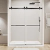 bothroom shower door 56-60" W X 76" H  Shower Door  10mm clear tempered glass bathroom door, dumb black stainless steel shower s 1