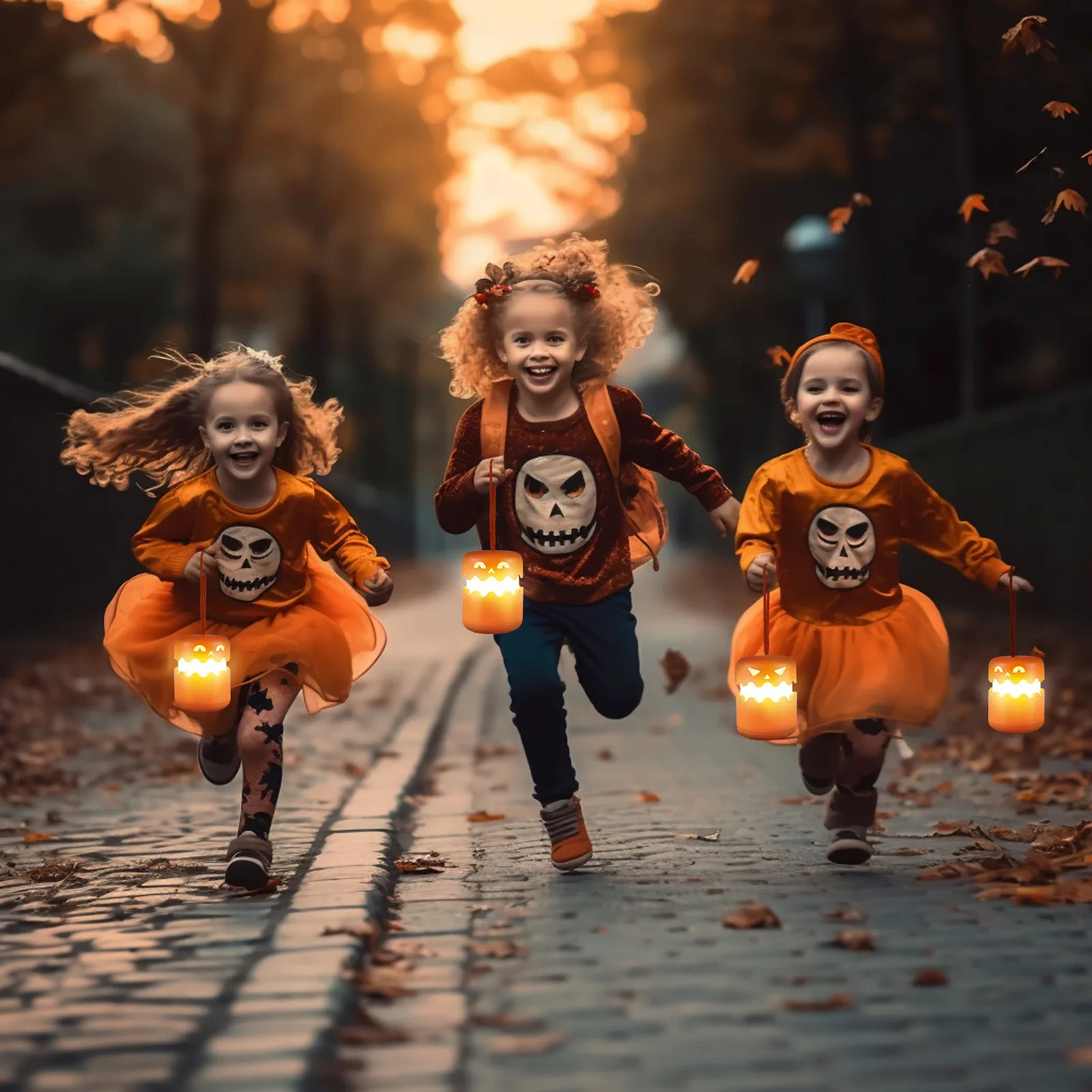 New Halloween Funny Portable Jack-o'-Lantern Foldable LED Night Light Party Decoration Lantern