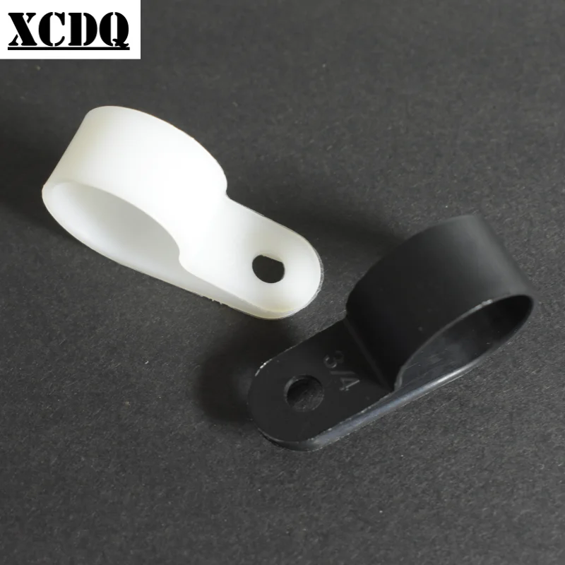 Cable Organizer 50pcs 100pcs Black P Style Mounting Clamp Plastic Nylon R Shape