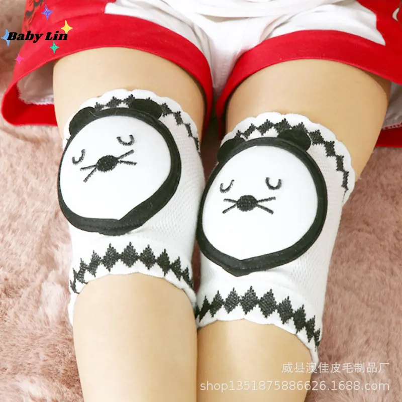 

0-3 Years Baby Accessories Cartoon Children Knee Pads Summer Thin Mesh Infant Toddler Crawling Knee Protection Pad