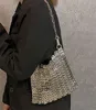 Luxury Designer Women's Bag Trend Hand Woven Hollow Metal Chain Tote Bag Clutch Female Bag Travel Holiday Shoulder Bag Handbag 4