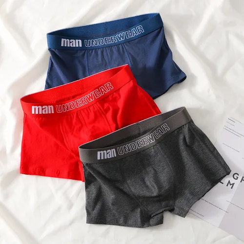 남성용 복서 속옷, 남성용 면 속옷, 편안한 팬티, 반바지, 고품질, 통기성 패션, 복서 반바지 3