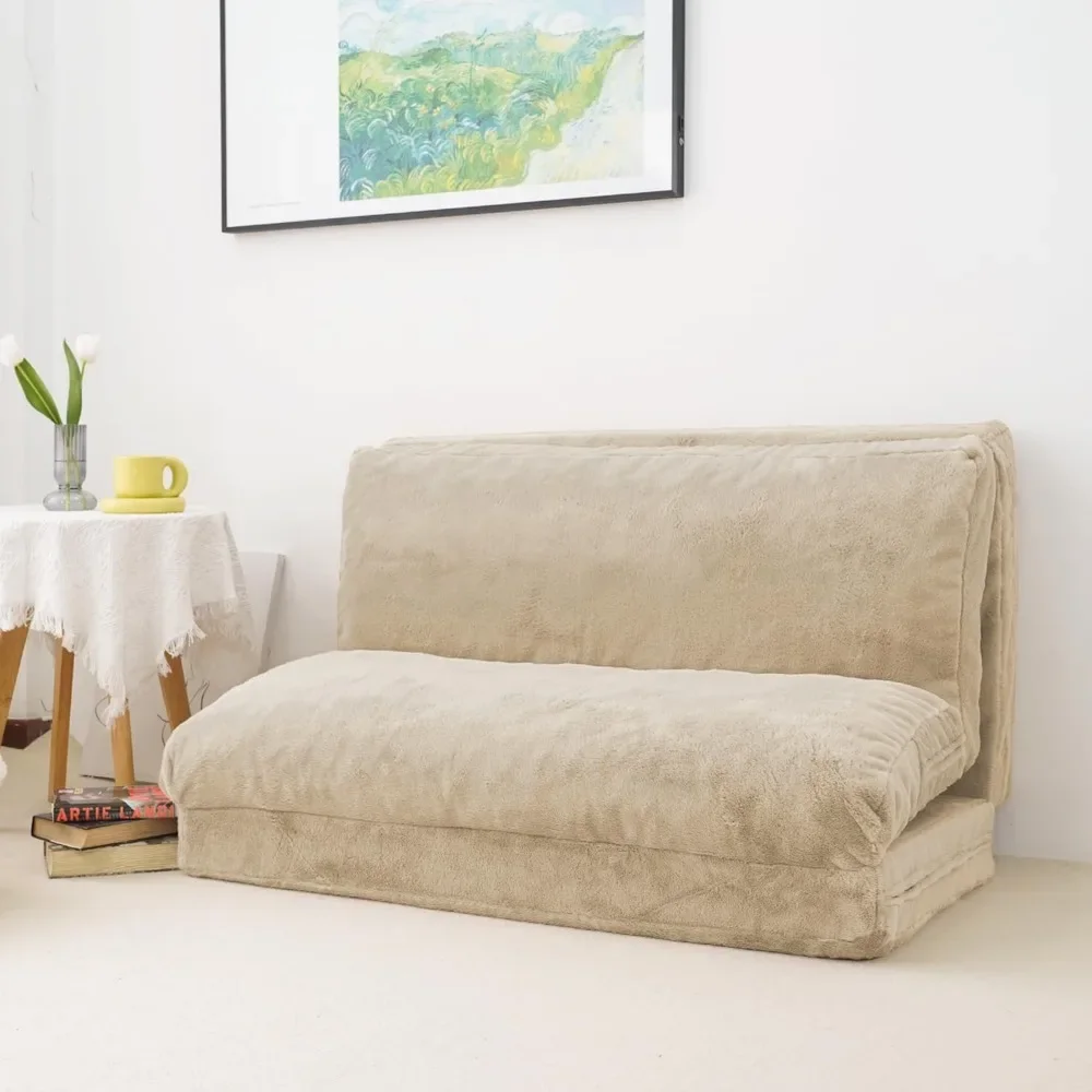 Folding Matress Sofa, Foam Filling Folding Matress Sofa, Includes Removable and Machine Washable Cover, Soft Faux Fur 3