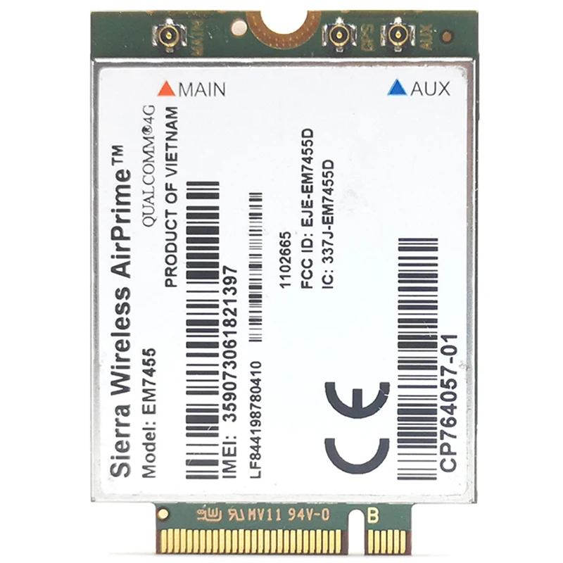 WWAN 노트북용 EM7455 LTE 4G NGFF 모듈, FDD/TDD LTE 4G Cat6 Gobi6000