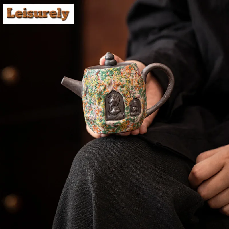 160ml Zen Heart Teapot Retro Tea Infuser Pot Household Tea Making Kettle With Ball Hole Drinkware Supplies Ornaments Collection