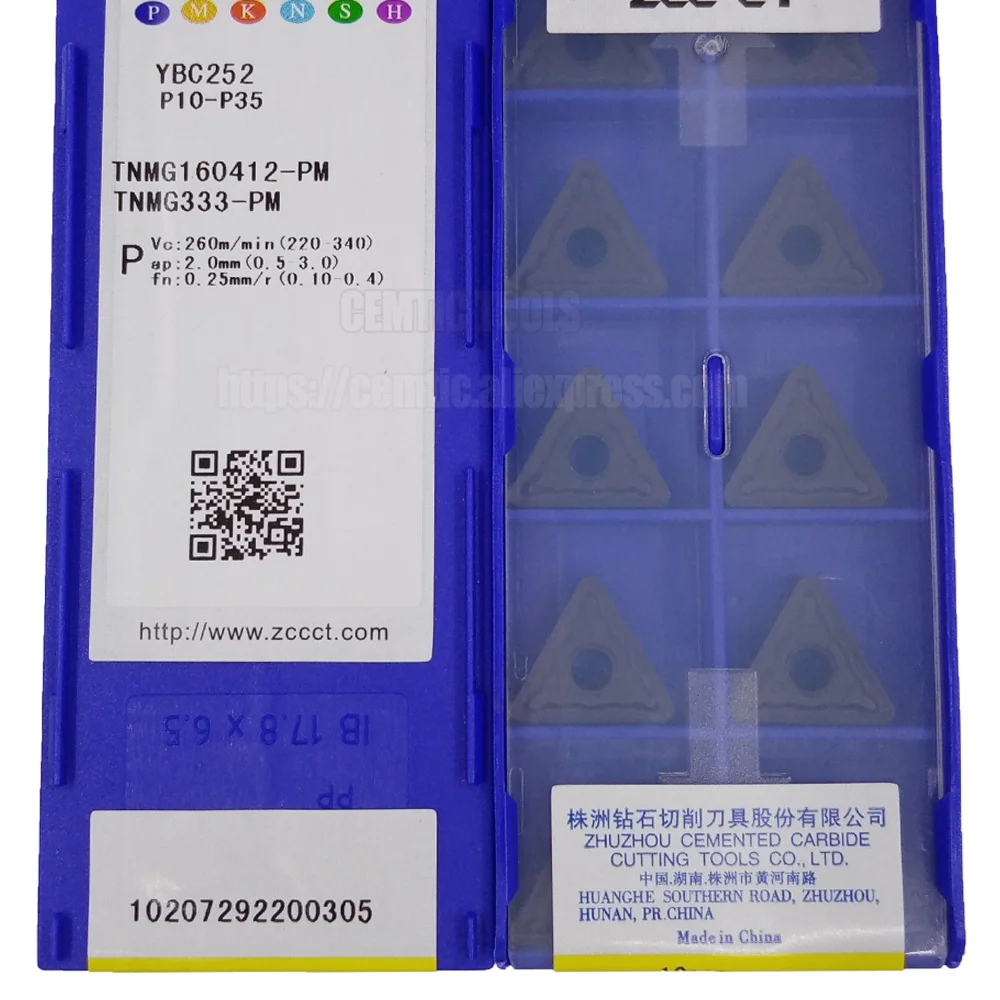 

ZCC CnC Inserts TNMG160412-PM YBC252 Lathe Cutting Tools Coated Cemented Carbide Turning
