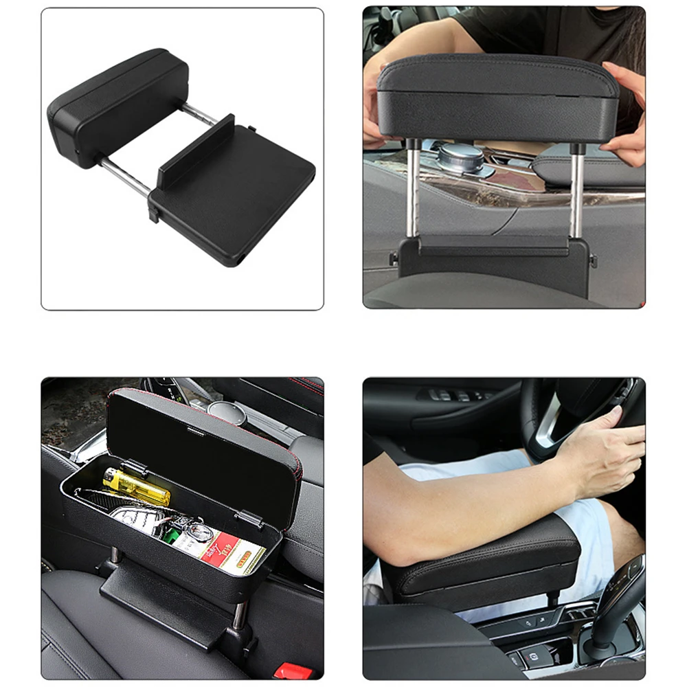 Car armrest box wireless charging multi function pad car storage box