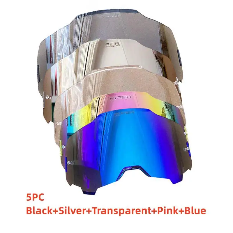 Enhanced Motorcycle Goggle Replacement Lenses - 5 HiPER Mirror Colors for Dirt Bike, Motocross & Cycling Safety Glasses
