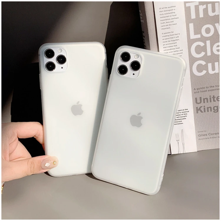 11 cases שחור ברור לבן מט טלפון מקרה עבור iphone 12 11 פרו XS Max XR X 8 7 6S 6 בתוספת SE 2020 מקרי פלסטיק דק PP חזרה כיסוי 11 cases