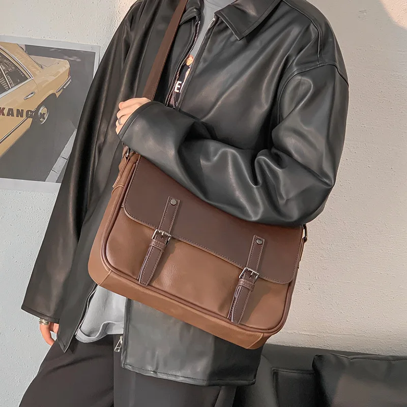 

Weysfor Fashion Man's Crossbody Shoulder Bag Multi-function Messenger Handbag Large Capacity Split Leather Bag For Man Travel