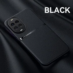 Luxury Shockproof Leather Magnetic Phone Case Cover for Huawei nova 8 Pro 5G (Black)
