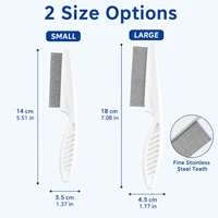 Pet Flea Comb Stainless Steel Dense Teeth Design Dog Cat Hair Remover Brush Portable Dematting Grooming Cleaning Supplies 3
