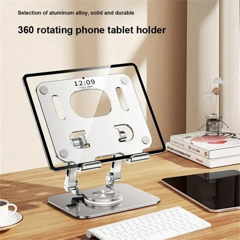 360 Tablet Desk Mobile Phone Holder Stand Adjustable Aluminum Alloy Desktop Lazy Bracket Foldable For iPhone iPad Laptop Samsung images - 6