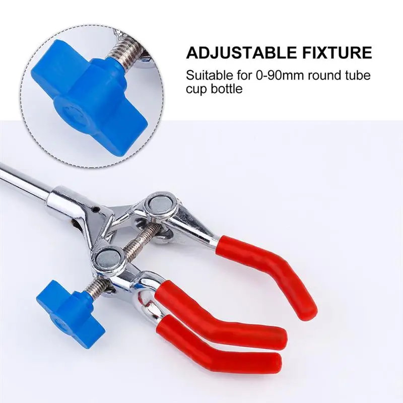 Safe Lab Holder Tube Adjustment Range Laboratory Three Prong Flask Clip Clamp Test Tube Clamp Laboratory Stand