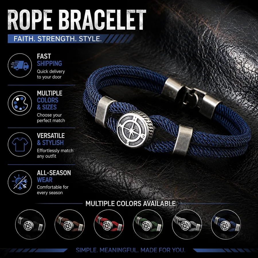새로운 나침반 팔찌 남자 바이킹 해상 로프 Braslet 팔찌 수제 Weaven 서퍼 액세서리 Hombre Marine String Braclet