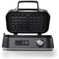 Calphalon Intellicrisp Belgian Waffle Maker with LED Display Timer and Ceramic Cooking Plates, Makes 2 Waffles 1