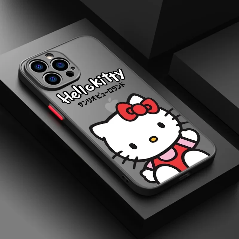 thumbnail image 1 of Luxury Hard Sanrio Hello Kitty Case For iPhone 15 14 13 12 11 Pro Max mini X XR XS 7 8 6 Plus SE 2020 2022 Shockproof Back Cover, 1 of 5