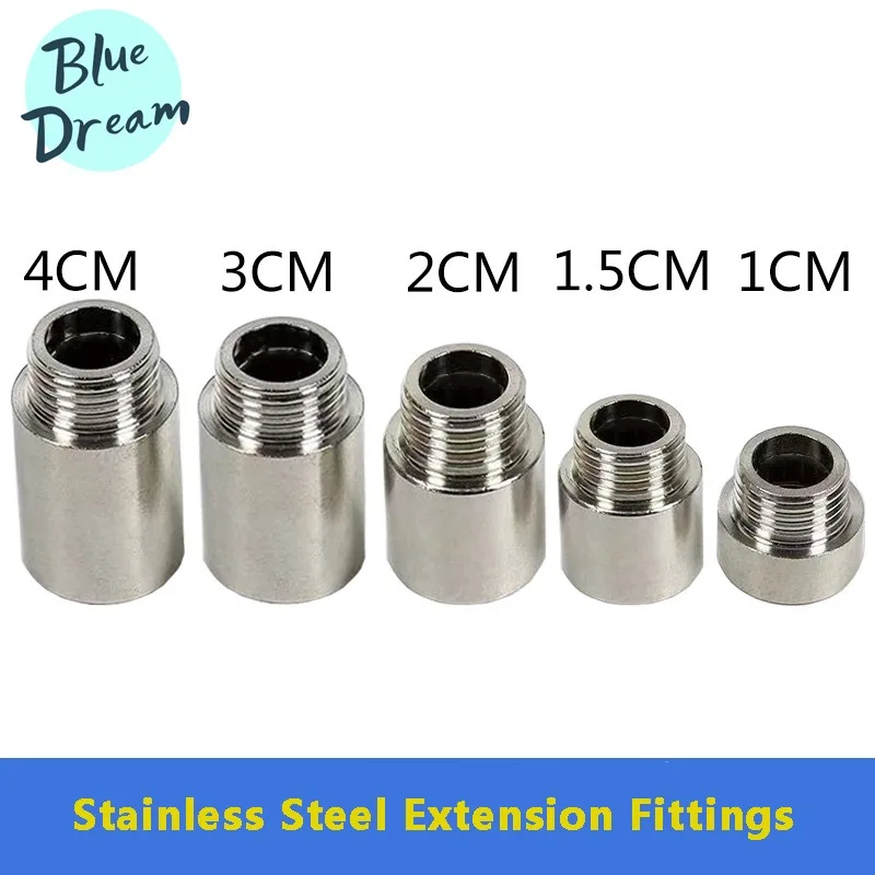 

1/2" Male DN10 DN15 DN25 Male To Female Thread Tube Stainless Steel Pipe Coupling Joint Fitting Extension Connector Adapter