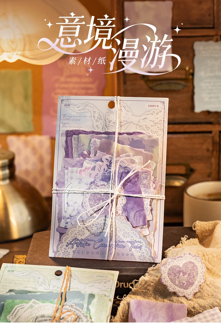 80 teile/paket Dekor Sammelalbum Vintage Materialien Papier Combo Kit DIY Junk Journal Collage Fotoalbum Retro Hintergrund papier – Detail 1