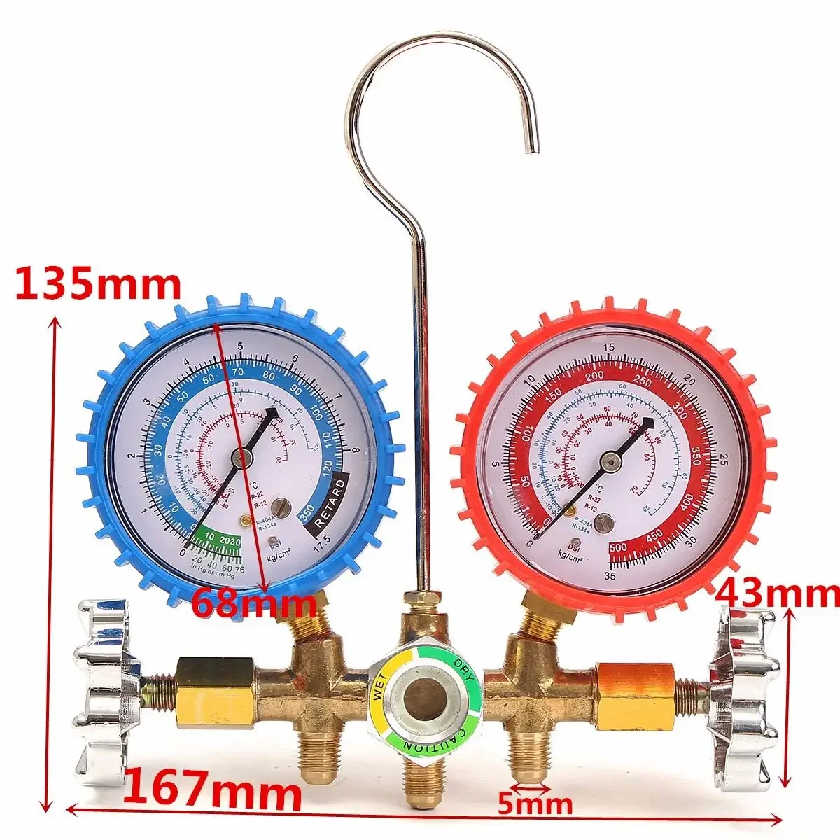 

Portable Manifold Gauge Set Lightweight Test Diagnostic Repair Tools Kit for R134A R12 R22 R502 Refrigerant Air Conditioning