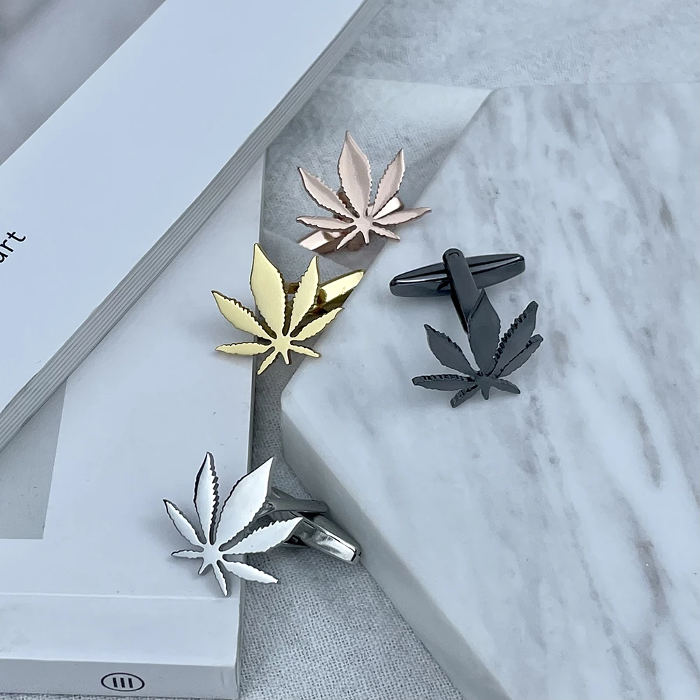 

Ювелирные изделия из нержавеющей стали для мужчин, изысканный узор, кленовые листья, рубашка, аксессуары для друга, шафера, подарок на день отца