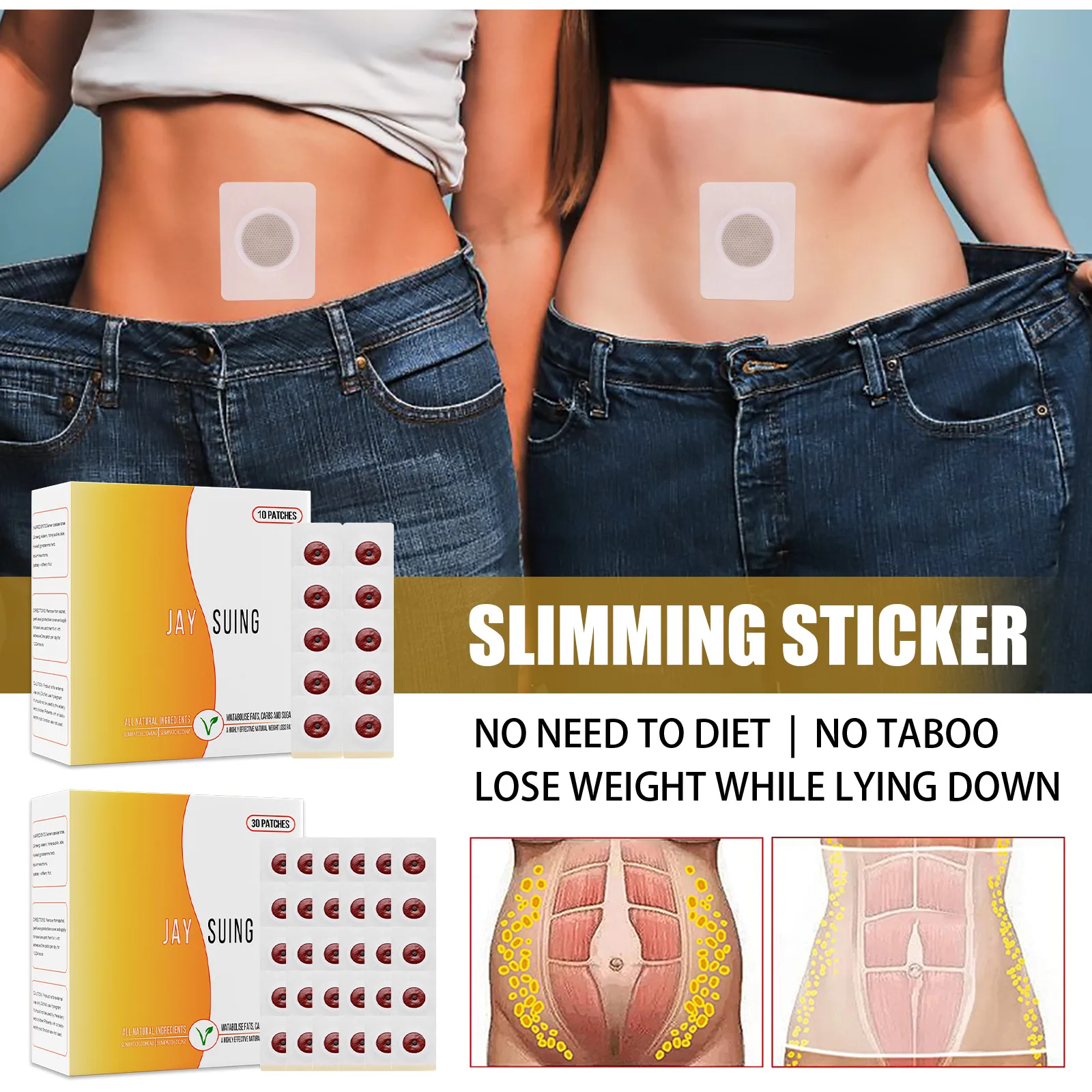 Slimming Patch 30pcs Weight Loss Slim Patch Navel Sticker Slimming