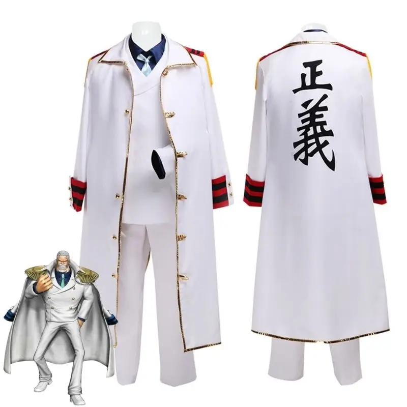 

One Piece Garp Cosplay Costume Coat Pants Shirt Man Women Uniform Anime Outfits Halloween Carnival Disguise Suit for Adult Women