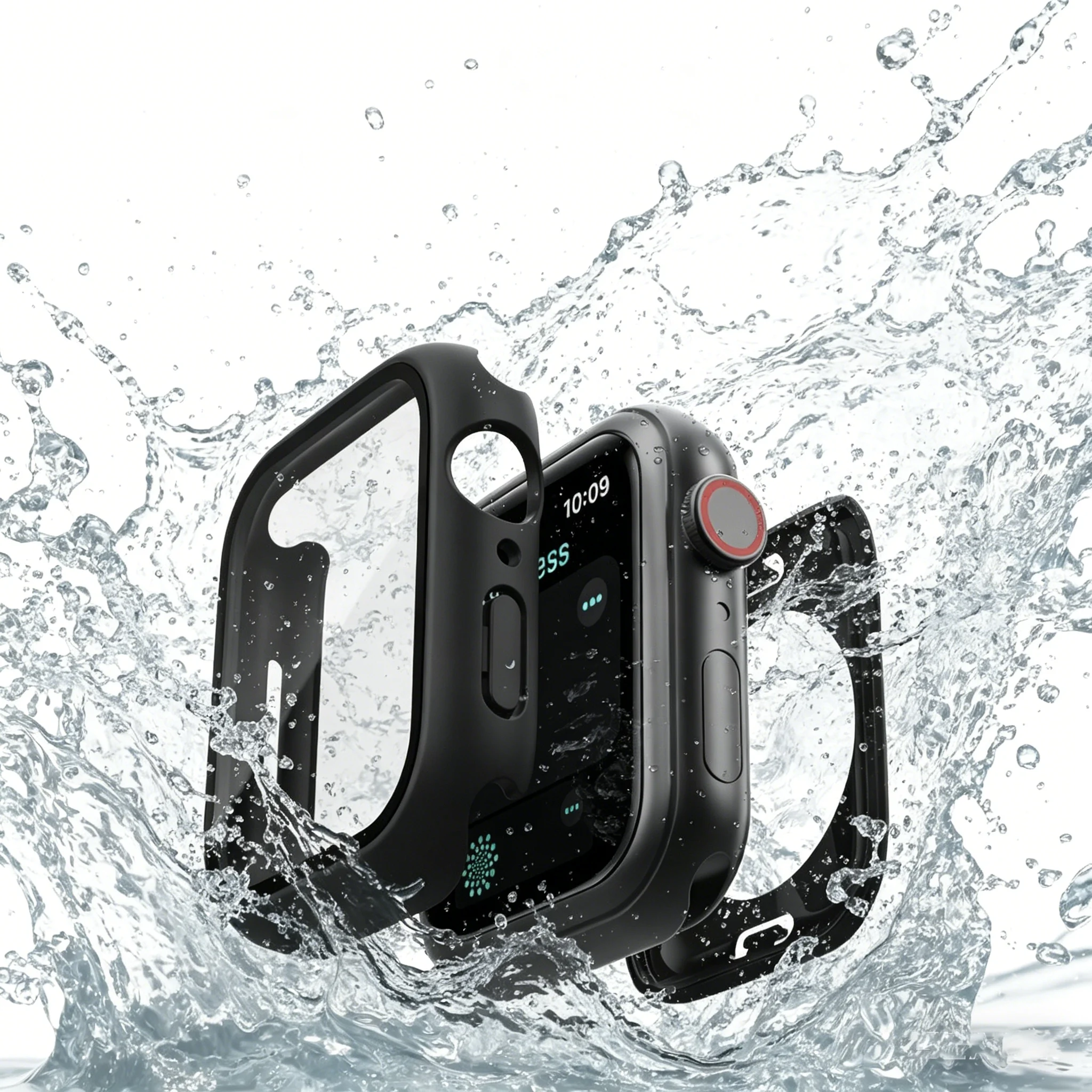 3-in-1 Apple Watch Protective Kit: Tempered Glass Face Cover & Back Bumper