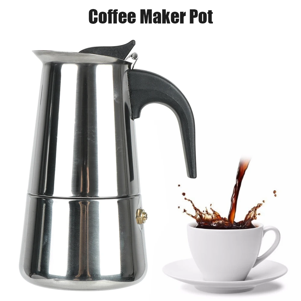 Coffee Maker Pot Mocha Espresso Latte Stovetop Filter Stainless Steel Coffee Pot for Kitchen Moka Maker 2/4/6/9 Cups espresso coffee maker coffee maker coffee pot espresso maker