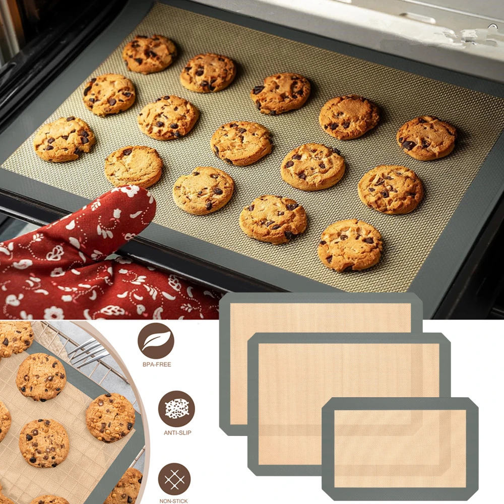 Set of 3 30x40cm/20cm Silicone Baking Mat Non-Stick Large Reusable Bakeware Sheet Liner For Cookie/Bread/Macaroon Kitchen Tool