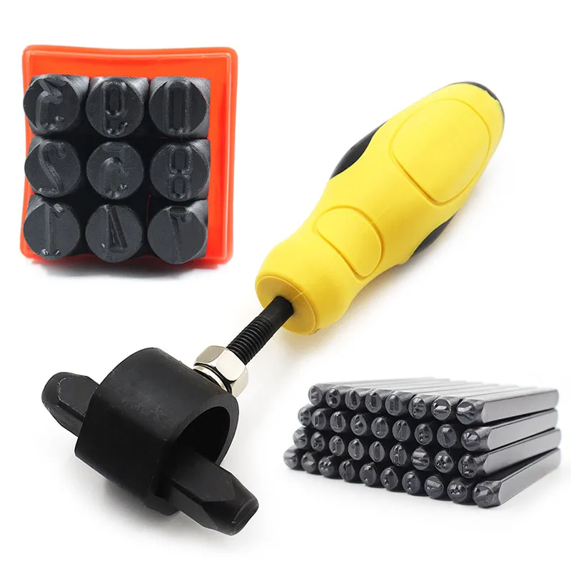 8/10/12.5mm Alphabet Stamp Set Number & Letter Stamping Punch Kit Steel Die Embossing DIY Jewelry Gold Silver Leather Stamp leather stamp punch