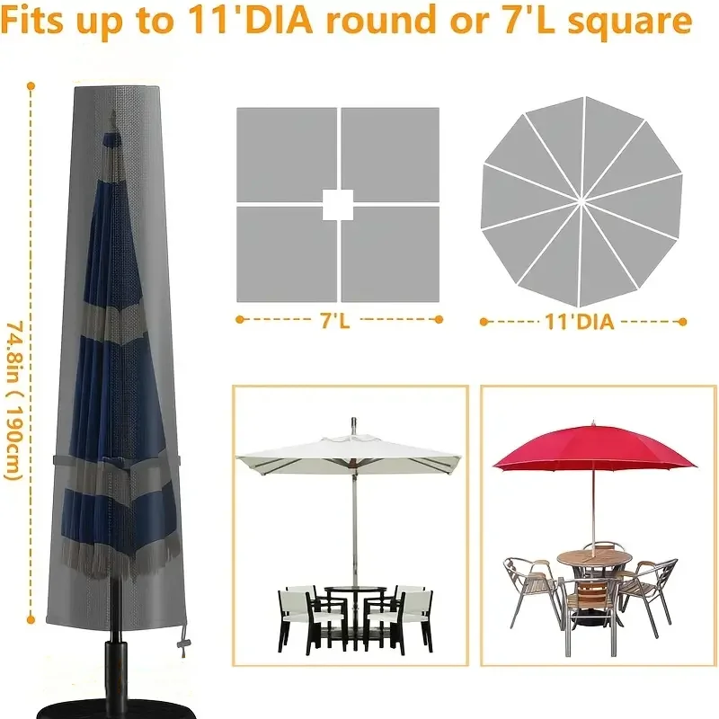 1pc Sunshade Umbrella Cover 210D Oxford Fabric Cantilever Parasol Cover Waterproof/Windproof/Anti-UV Garden Umbrella Cover umbrella cover
