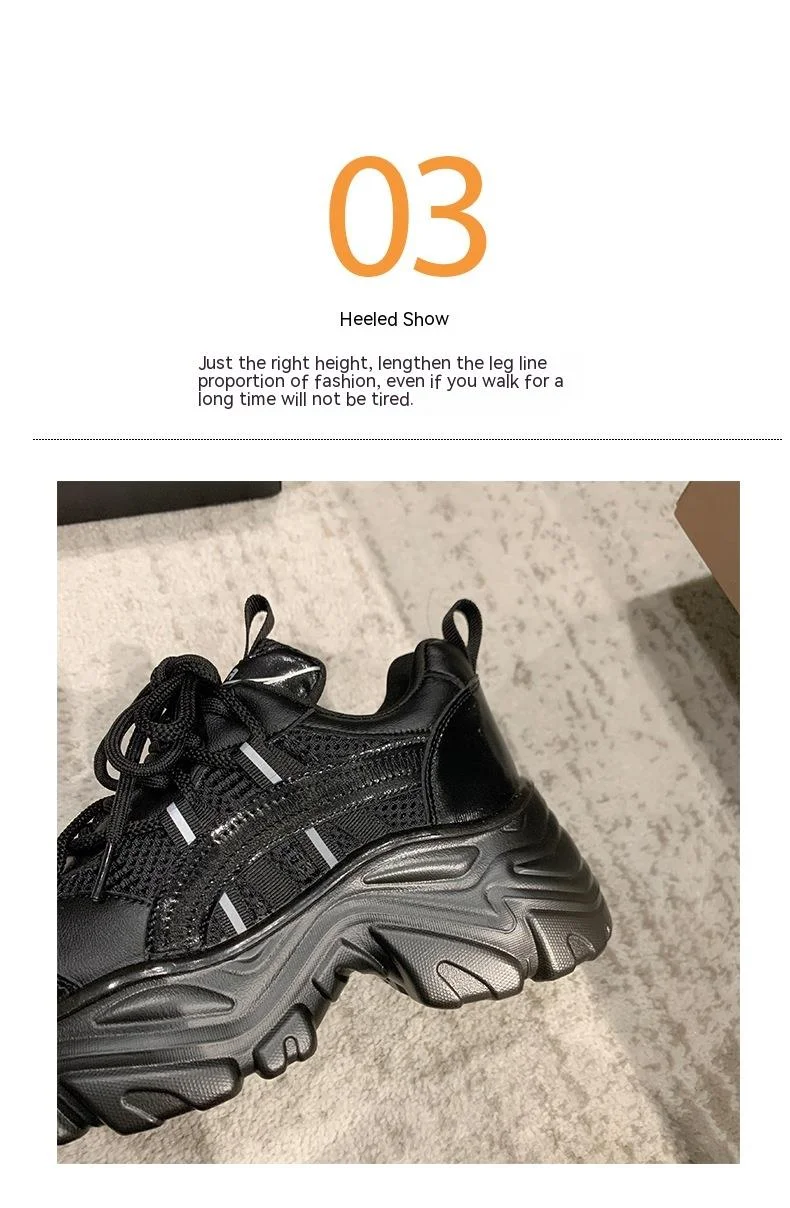 Scarpe da papà da donna 2024 nuova moda primaverile retrò piccole scarpe sportive con lacci alte con suola spessa_voghion.com