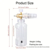 [Adjustable Snowflake Spray Gun] High Pressure Foam Pot, Transparent Adjustable Snowflake Foam Spray Gun, Aluminum Car Washer, 2