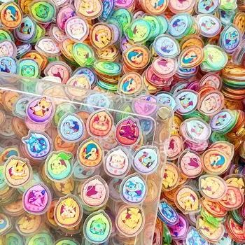 포켓몬 피카츄 DIY 패치 아크릴 방수 수제 키체인 냉장고 스티커, 피카츄 어린이 장난감 선물, 2cm 100 300g