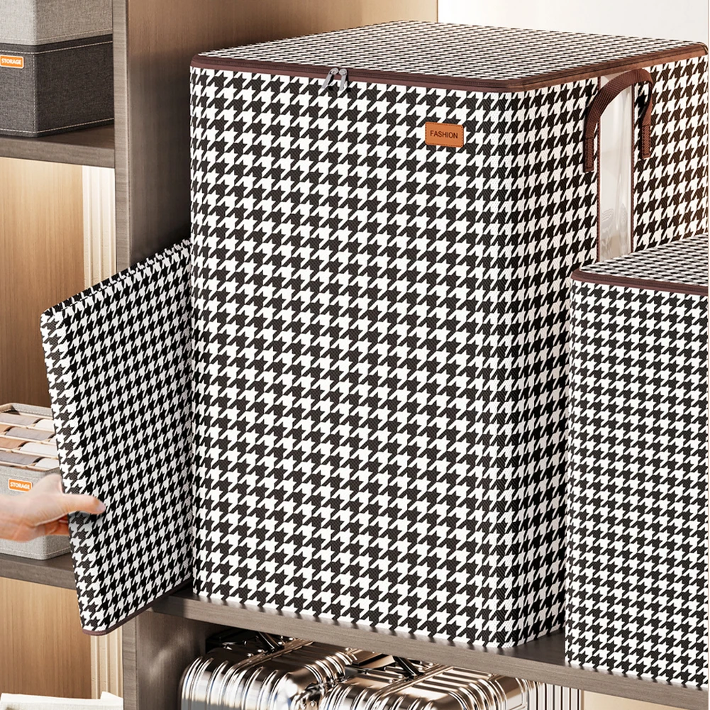 100/140/180L Household Storage Bag Waterproof Foldable Blanket Storage Bag Large Capacity with Reinforced Handle/Sturdy Zippers 2