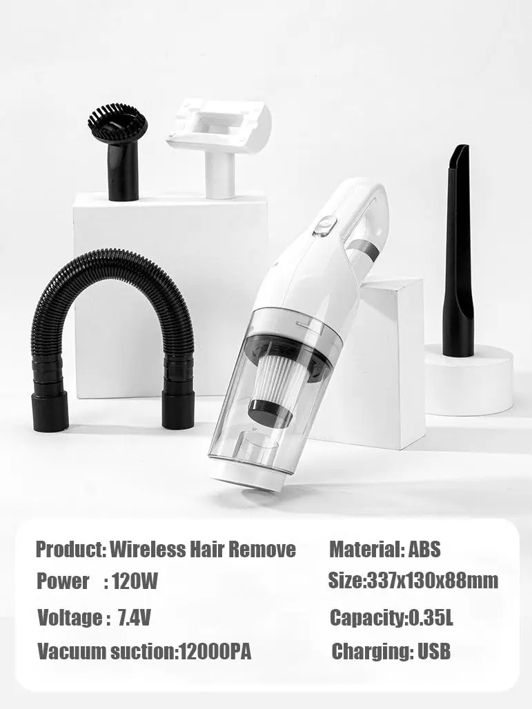 Electric Pet Hair Absorber Cordless Rechargeable Car Vacuum Cleaner Dog Hair Dryer Home Wireless12000 Pa Suction Vacuum Cleaner