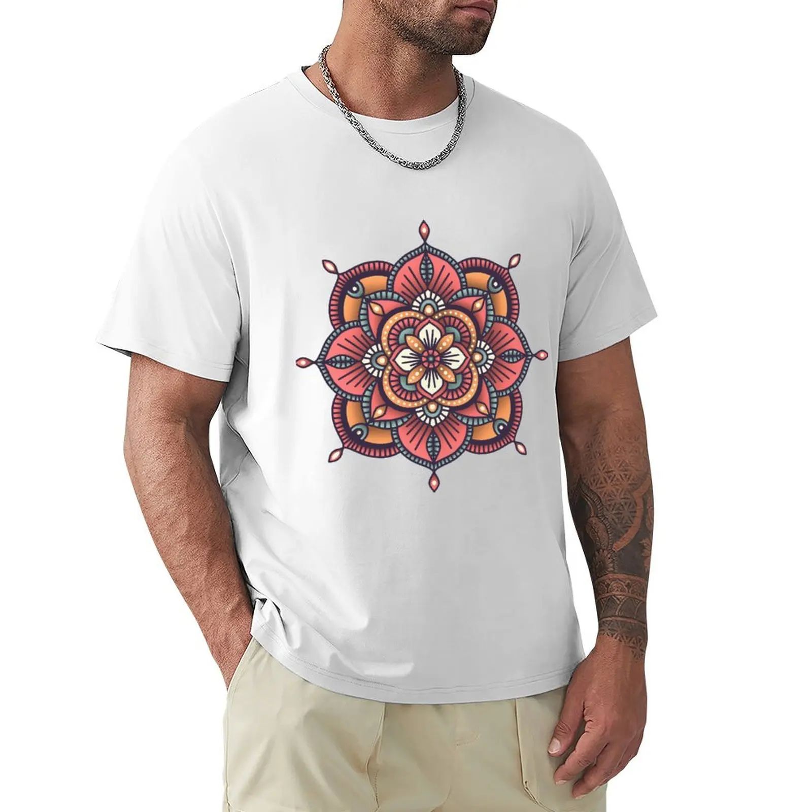 

Red Mandala T-shirt sports fans vintage clothes summer top sublime mens big and tall t shirts