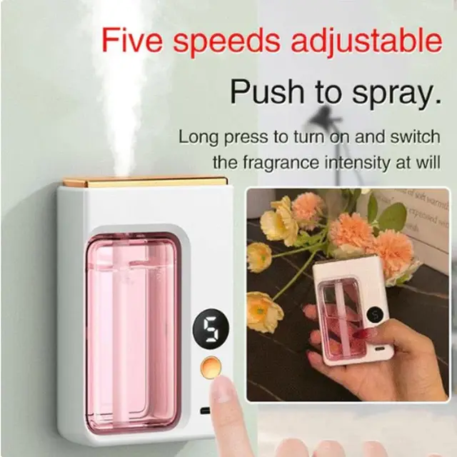 Automatic Diffuser Aromatherapy Car Perfume with Display Essential Oil Humidifier Bathroom Deodorization Air Freshener Jasmine 2