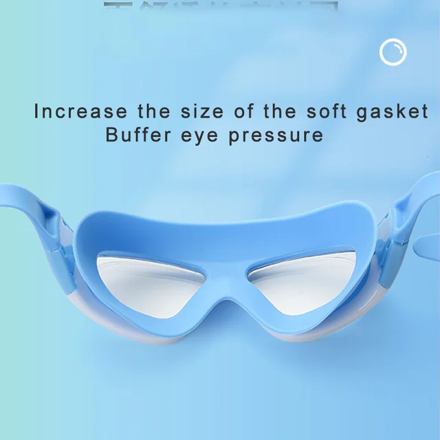 High-definition kidsren's swimming goggles for boys and girls, anti-fog swimming goggles, large-frame goggles, comfortable silic 5