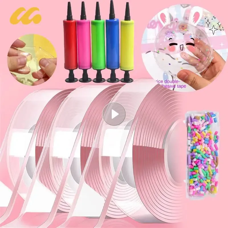 

Multipurpose Nano Tape Transparent Tape Reusable Waterproof Tapes DIY Craft Children Pinch Toy Making Hollow Water Ball Tapes