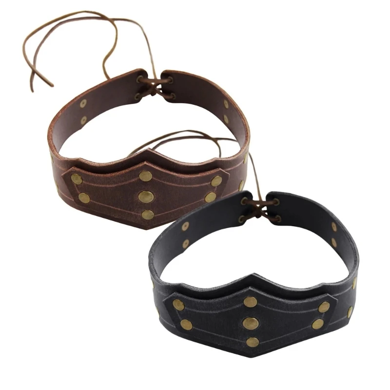 

Medieval Headwear Studded HairBands Knight Belt for Celts Men Cosplay Studded Headband Halloween Cosplay