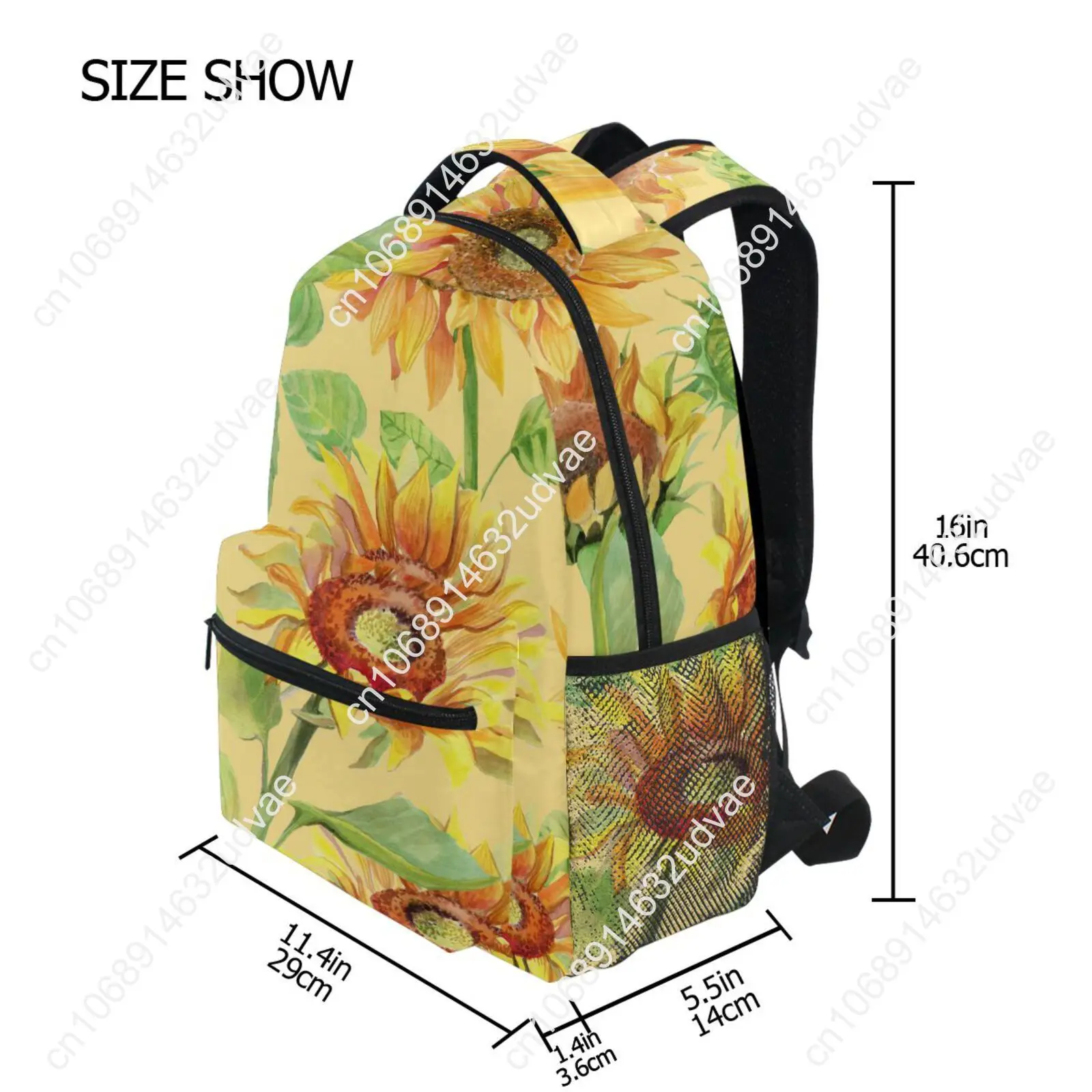 2023 Large Children High Schoolbag Backpack Girl Primary Vintage Sunflower Summer Flower Book Bag Kids Multi Pockets Backpacks