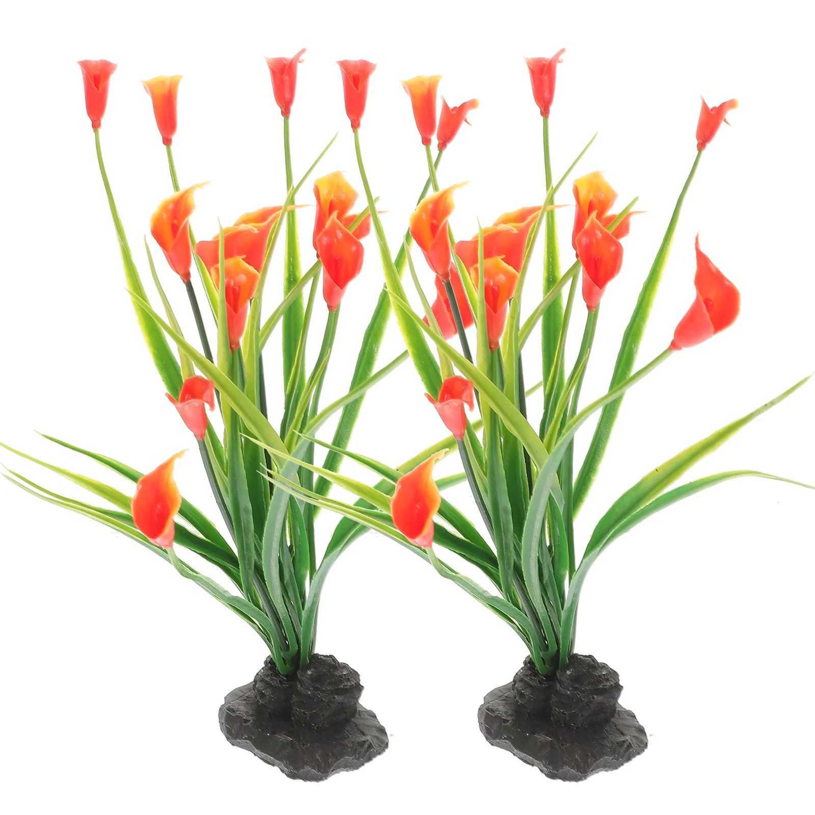 2 Pcs Realistic Fish Tank Decorations Plastic Delicate Plants Aquarium Household Supplies Fake Grass Pet Products