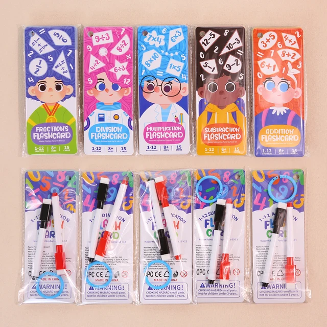 Fraction Learning Flashcards for Primary School Kids Addition Subtraction Multiplication Division Math Educational Toy 2