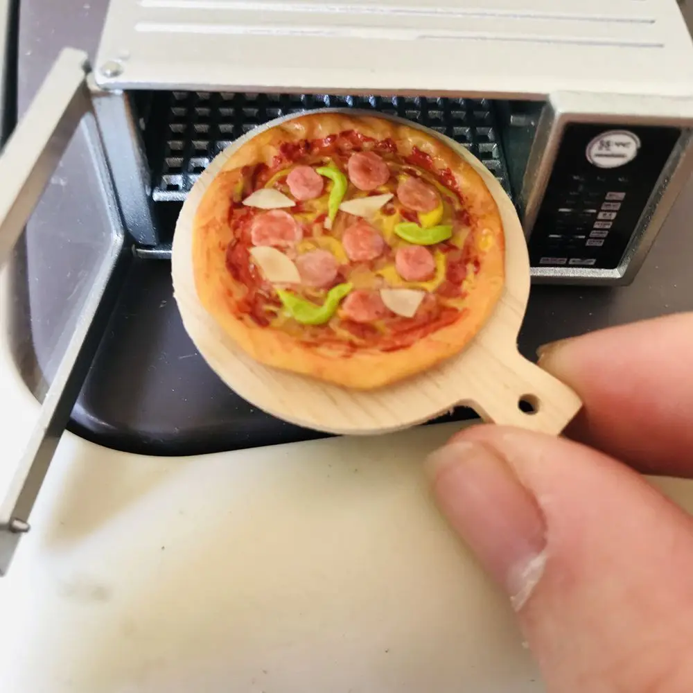 NEW 1 Set 1/6 Scale Dollhouse Miniature Pizza Mini Fast Food Bacon Bread for Barbies Blyth OB11 BJD Doll House Kitchen Toys