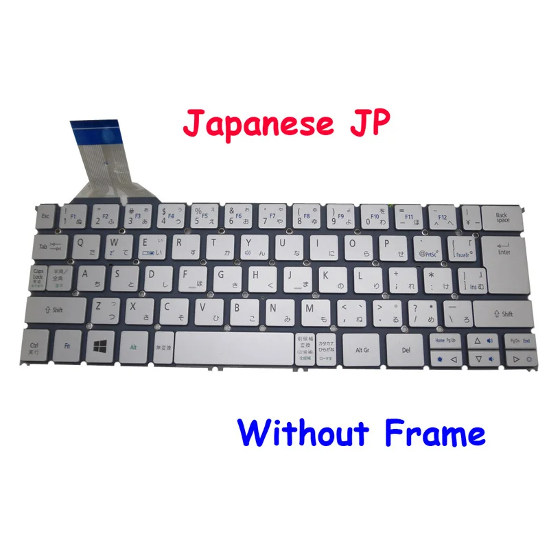 

Клавиатура для ноутбука ACER P3-131 13C109707888M MP-12Q30J06200 P3-171, Япония, JP, серебристая, без рамки, Новинка