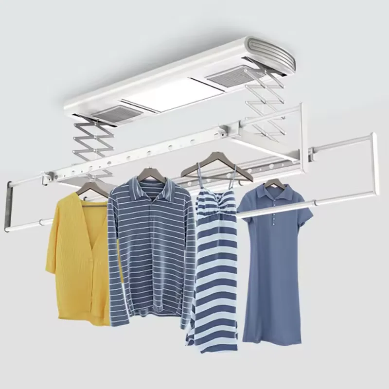 Lizhen-Hwa.Vic Multifunctional Electric Clothes Drying Rack with Airer Heated Ceiling Mounted Remote Control Heated Hanger
